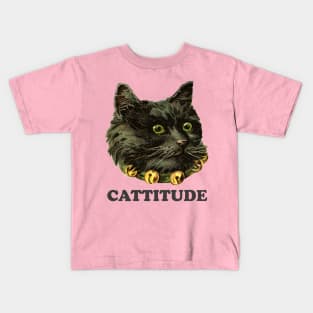 Cattitude Bad-Ass Kitty Kids T-Shirt